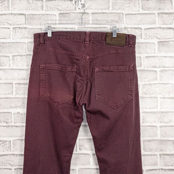 David Mayer Naman Men's slim Denim Jeans in Burgundy Size 52 36w - Picture 5 of 12